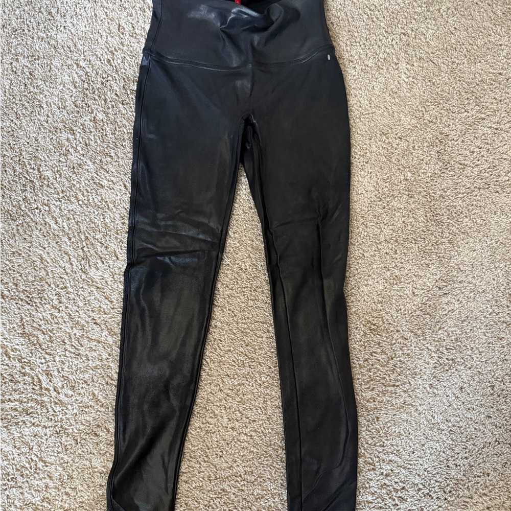 Spanx Shiny Black Leggings
